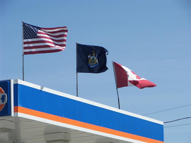 Three Flags in Jackman, Maine