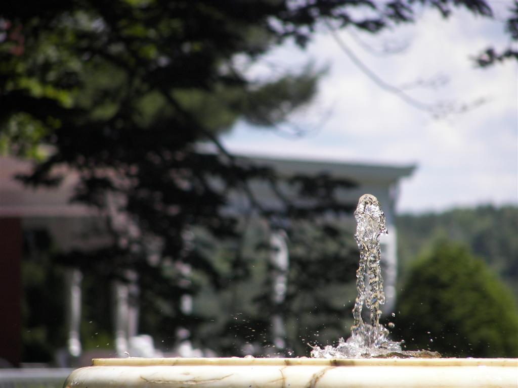 Fountain in Rockerfeller Gardens in Woodstock, Vermont
