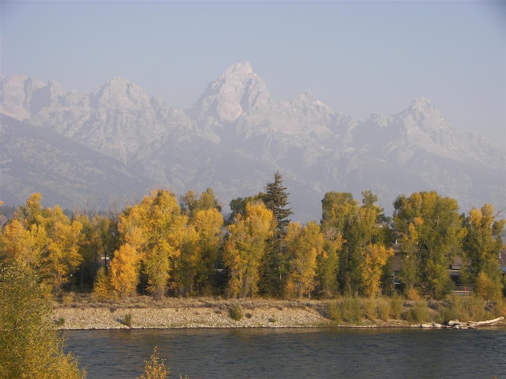 Scenery around Snake River by Grand Tetons south visitors in northwest Wyoming
