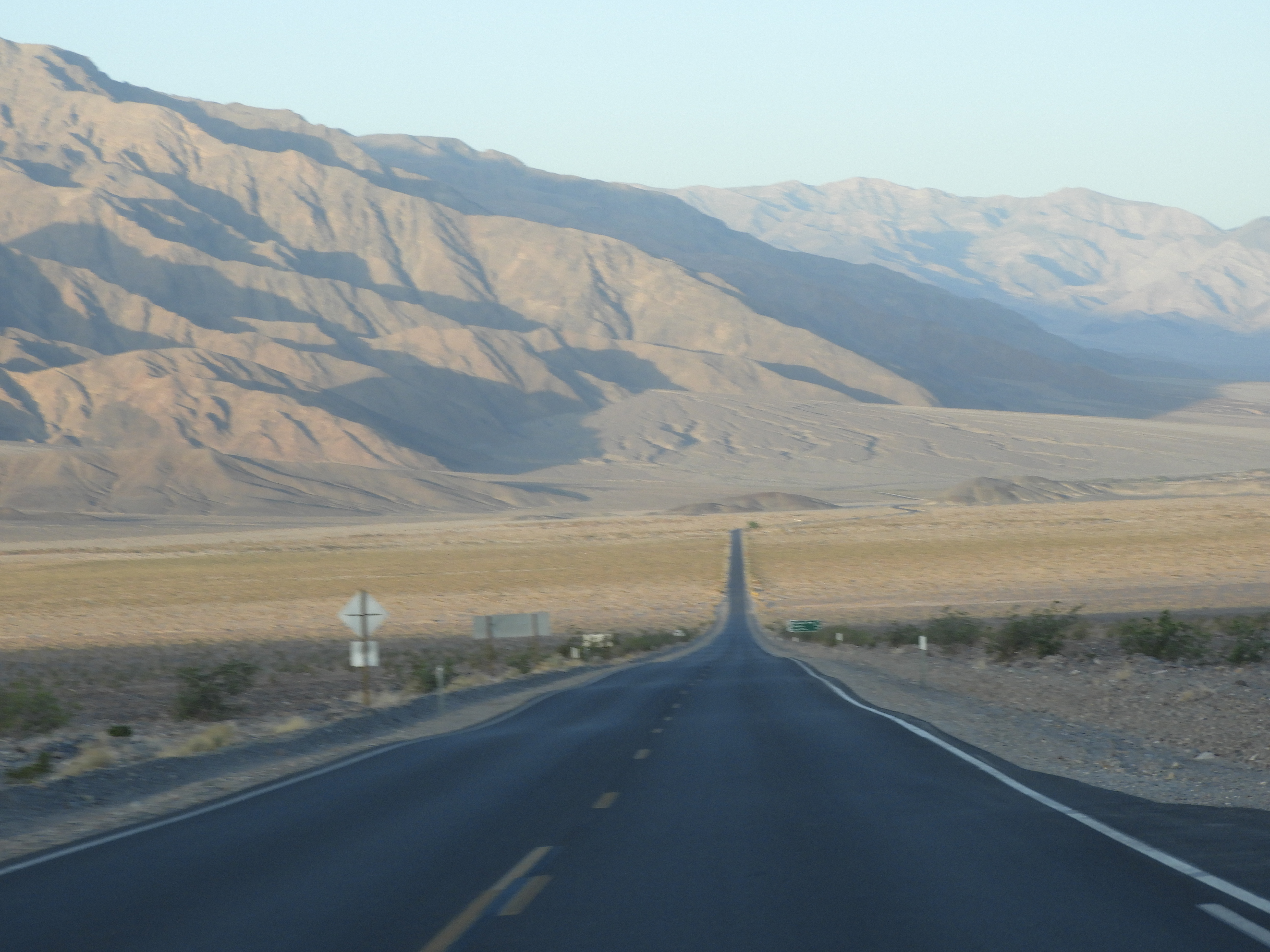 Along the highway from Furnace Creek to Stovepipe Wells in Death Valley National Park in southeastern California