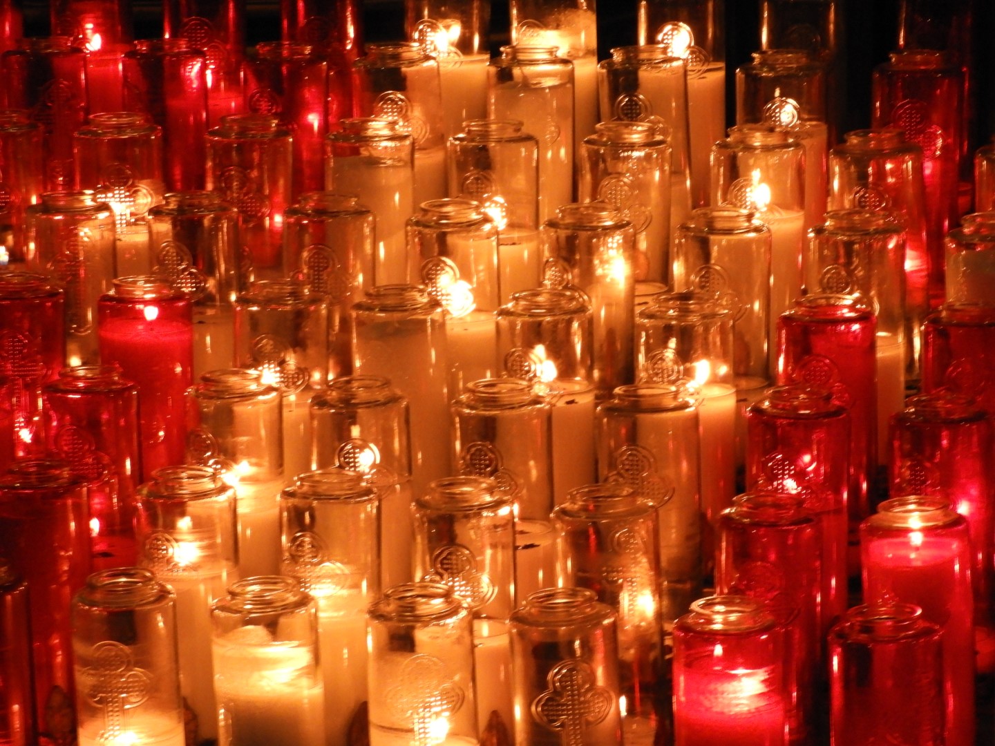 Candles in the Notre Dame Cathedral in Montreal