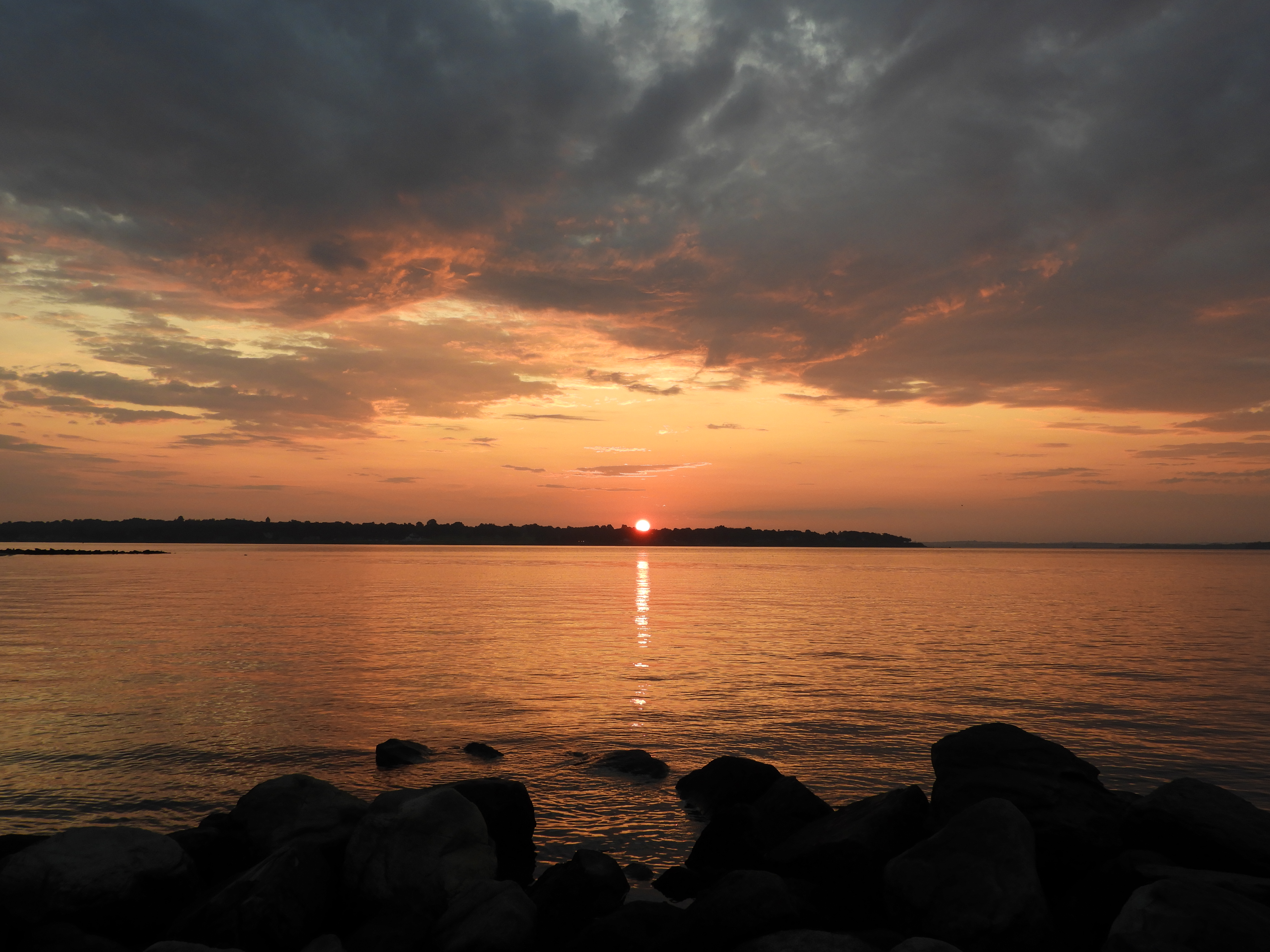 Sunrise at Sandy Point Beach in Rhode Island
