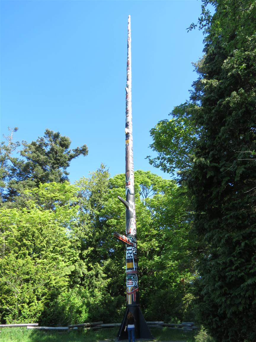 Worlds tallest totem pole in Beacon Park in Victoria, British Columbia