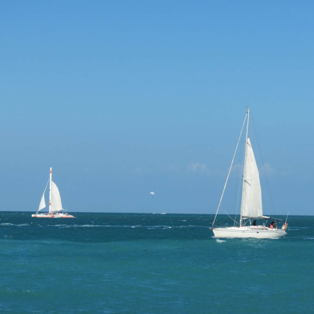 Sailboats in Gulf of Mexico at Key West, Florida