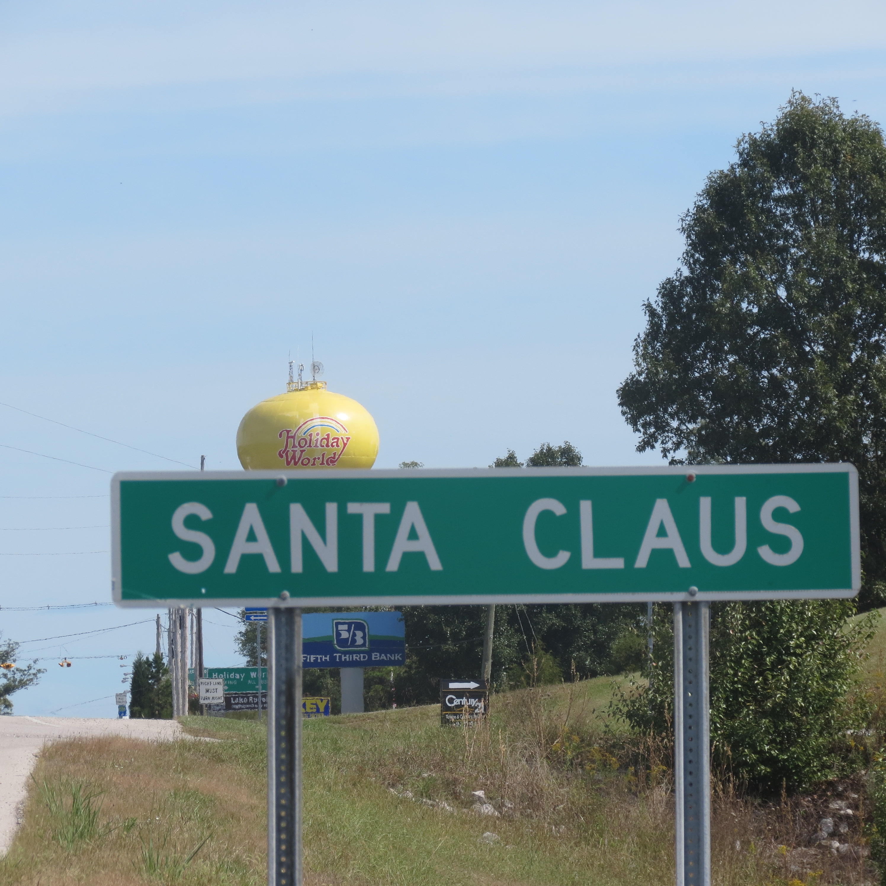 City sign for Santa Claus, Indiana