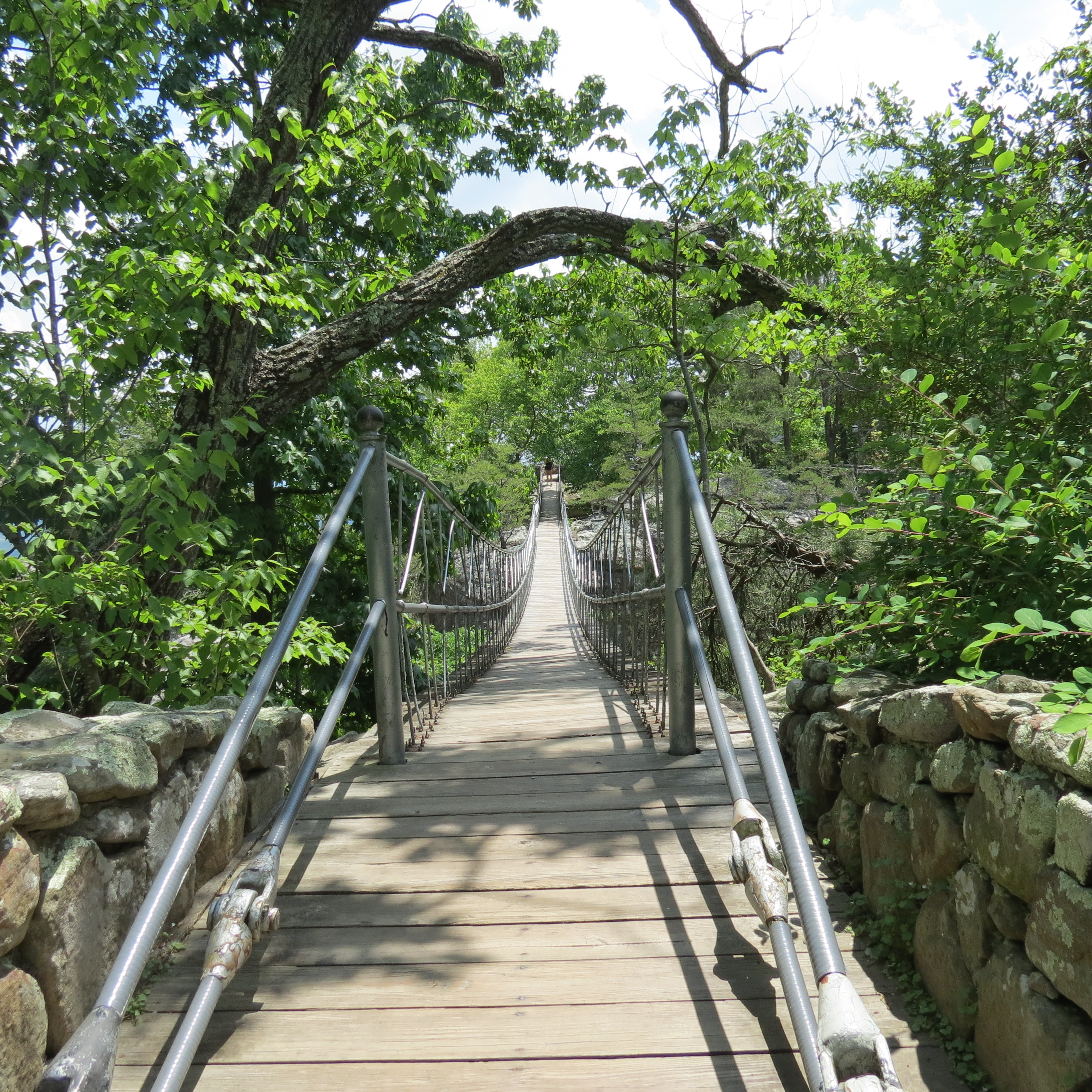 Moving Wooden Bridge at Rock City in Lookout Mountain Georgia