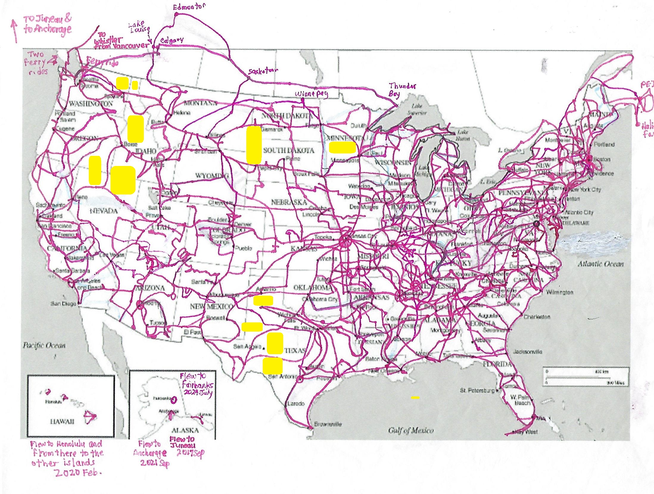 Highways Traveled in my Lifetime