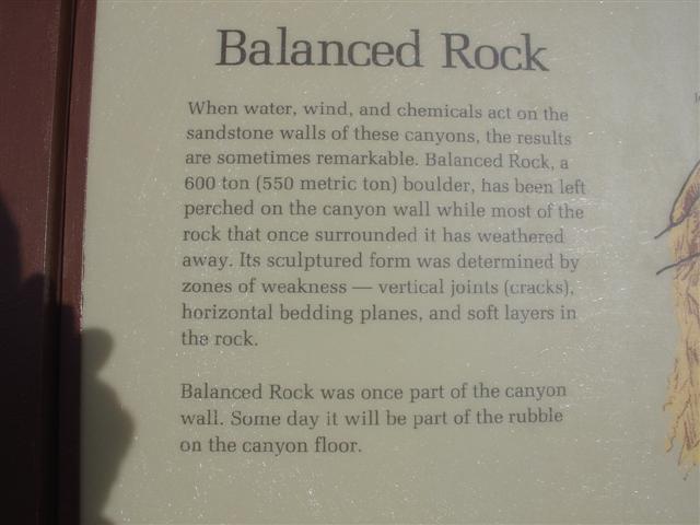 Park explanation of The Balanced Rock (#774)