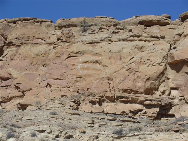 Petroglyphs (aka. stone art) high on the Chaco cliffs (1 of 3) (#1103)
