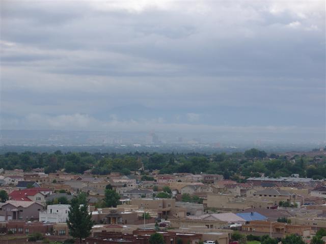 Albuquerque (cloudy day) as seen from Boca Negra Canyon in Petroglyph National Monument (#1295)