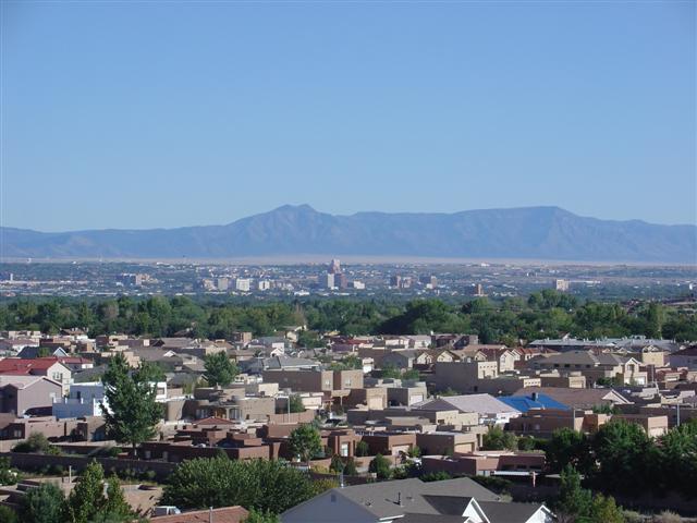 Albuquerque (clear day) as seen from Boca Negra Canyon in Petroglyph National Monument (#1465)
