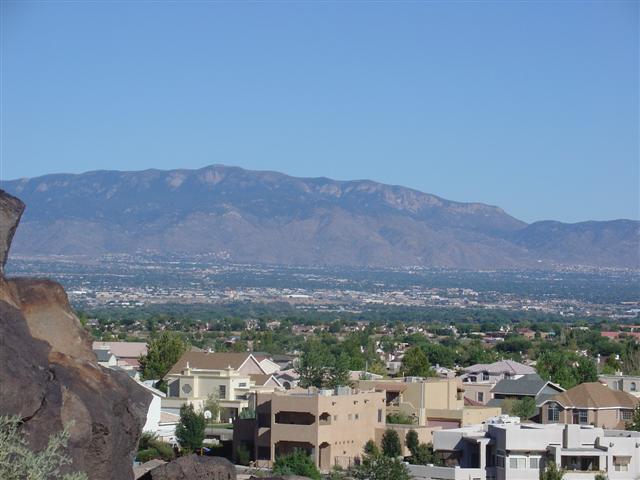 Albuquerque (clear day) as seen from Boca Negra Canyon in Petroglyph National Monument (#1466)