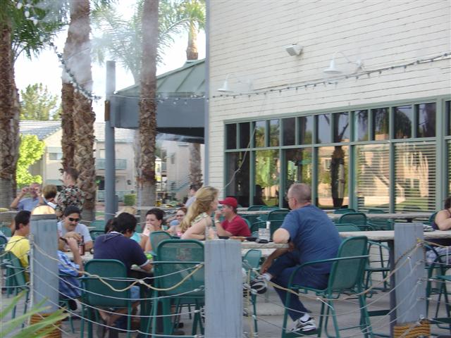 View of outdoor diners (and misters) at Valle Luna (#1647)