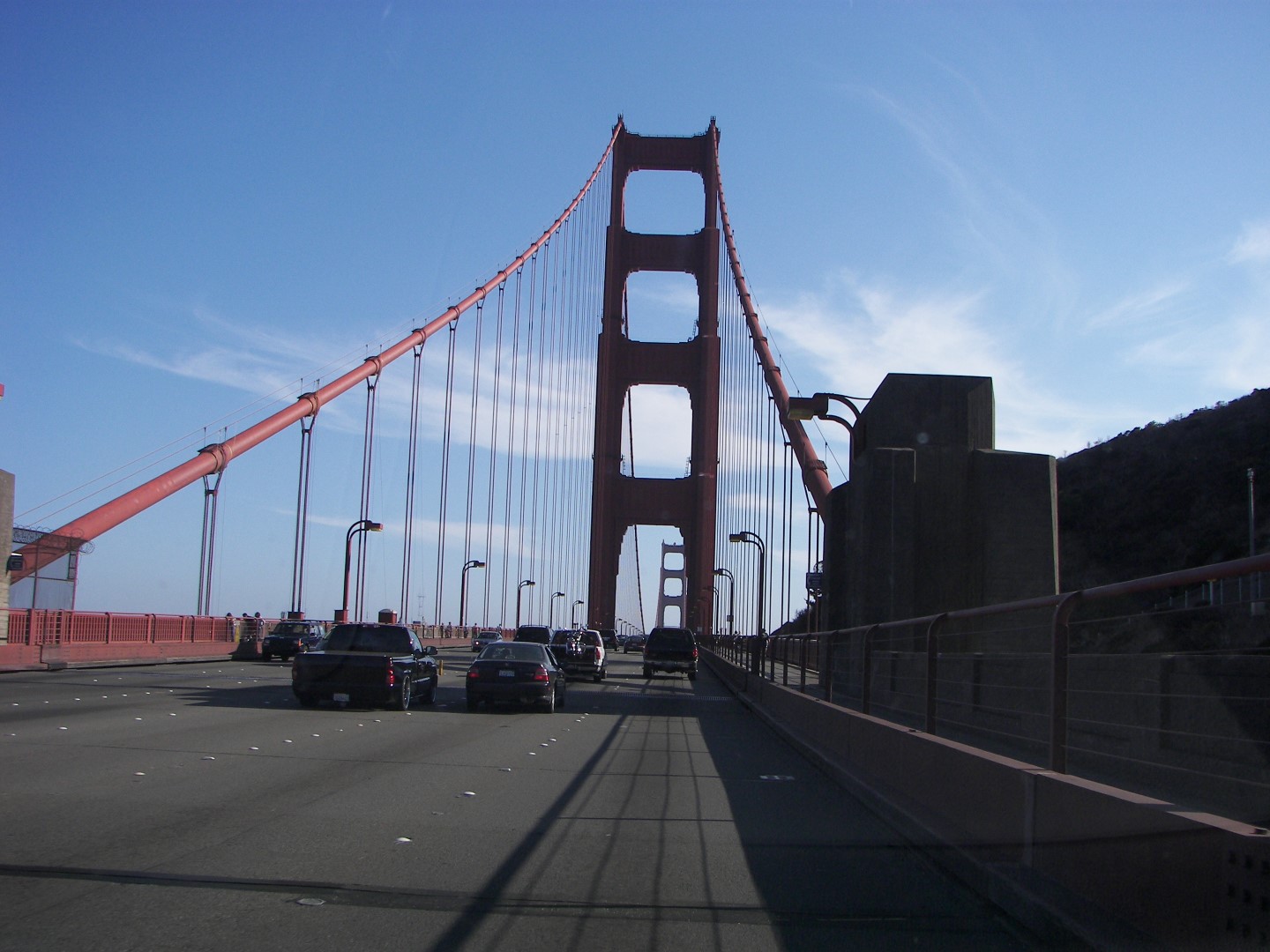 Driving north on the Golden Gate Bridge  1 of  5 (#0849)