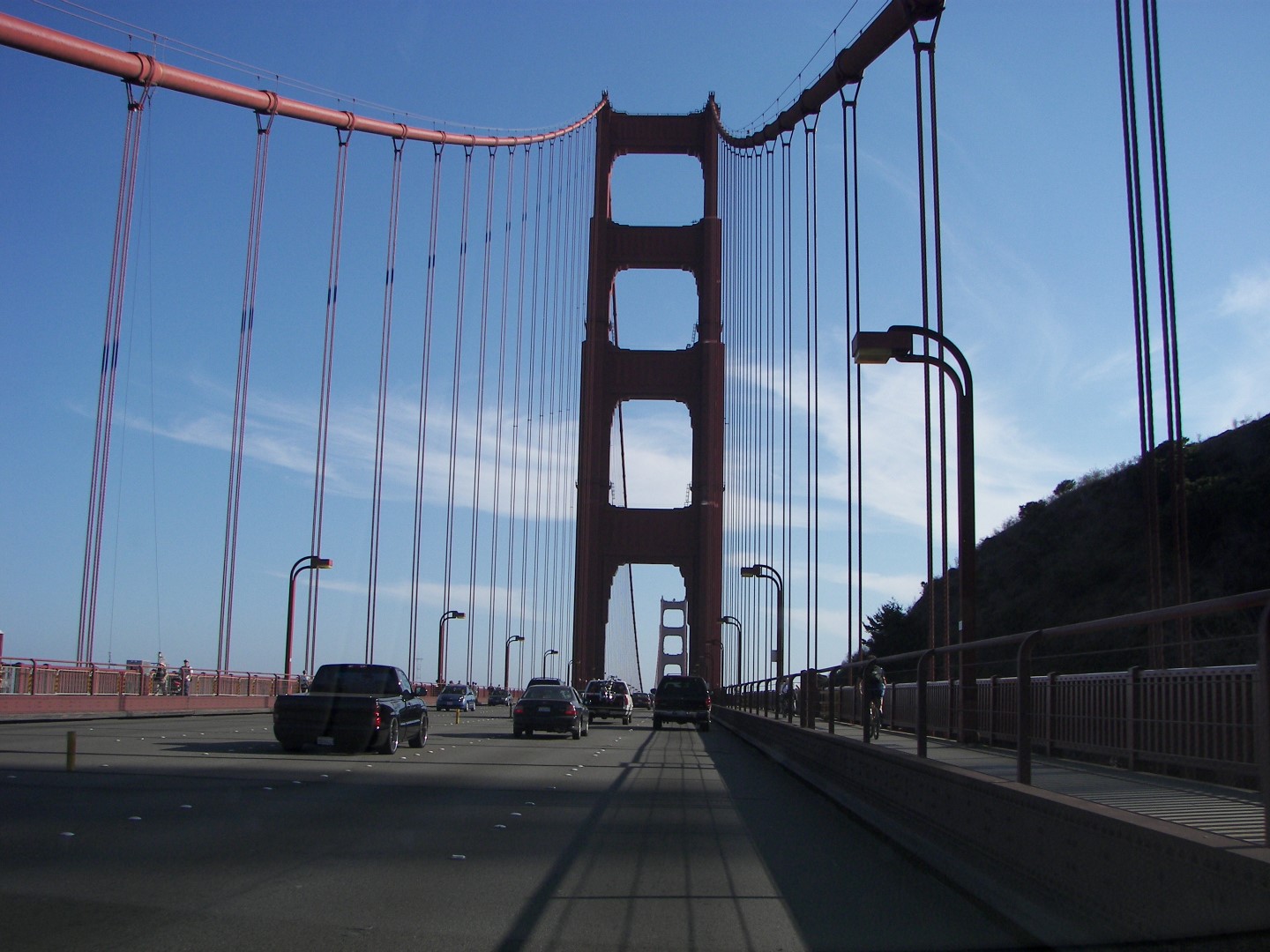 Driving north on the Golden Gate Bridge  2 of  5 (#0850)