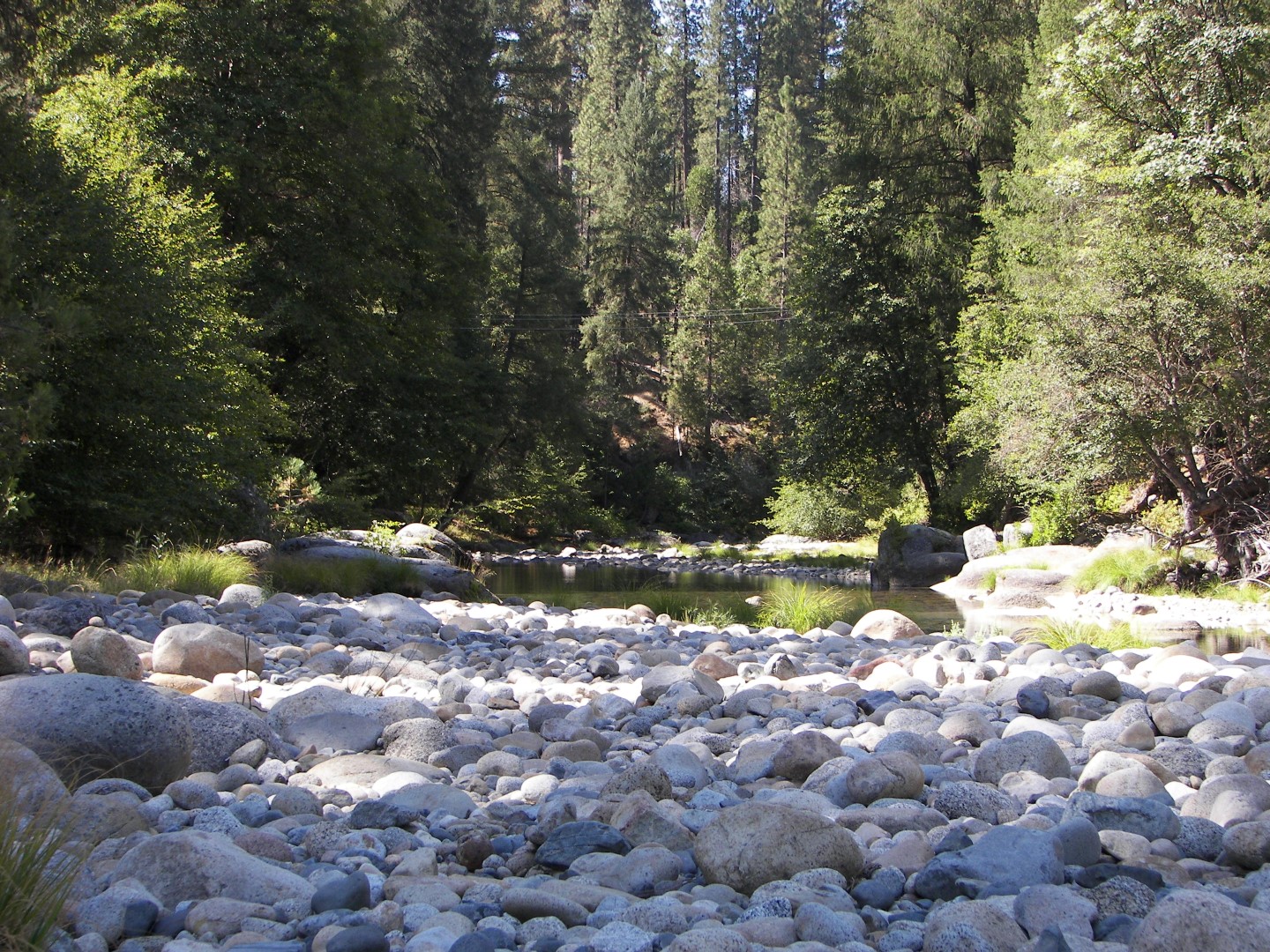 Walking along a rocky stream in Yosemite National Park  4 of 18 (#0866)