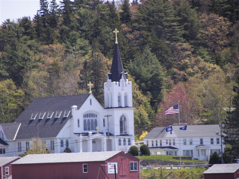 Church and flag across the bay  #1 of 2 (#1344)
