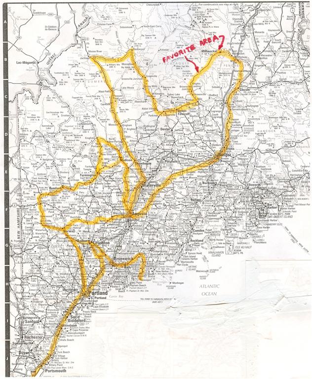 Route driven in Maine in 2008 (part of Maine is not showing here)