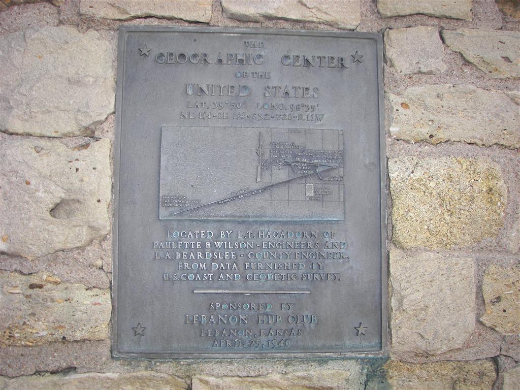 Marker for the Center Point of U.S. 48 States #1 of 2 (#2205)