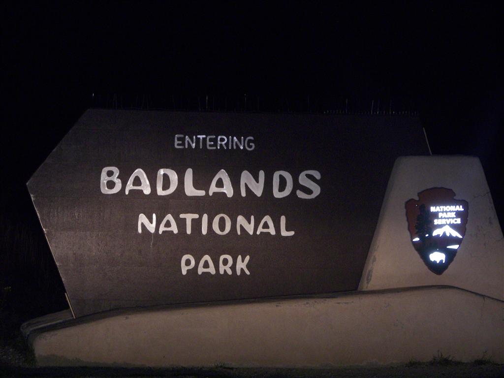 Sign (by headlights) for the park entrance (#2240)