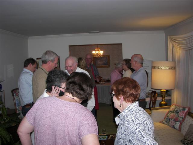 Lelie Abraham and Teresa Rowe and Pat Wilson talking to Roy Deaton (in New Orleans) the brother of Pat, Jack Knudsen in background ( 12 of 33) (#2819)