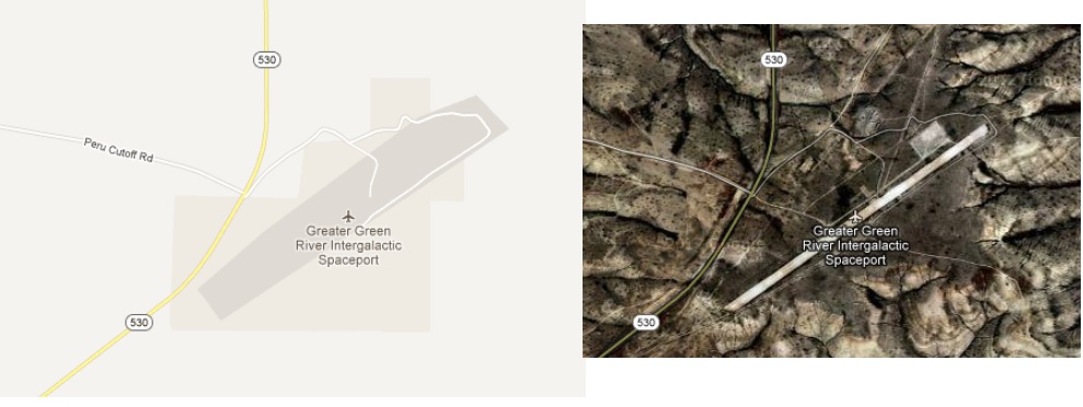 Green River Intergalactic Spaceport from Google Maps