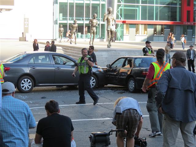 Filming of a scene in tv show Continuum ( 6 of 14) (#0873)