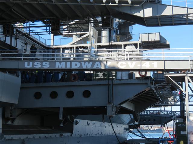 From the outside on the Midway Aircraft Carrier in San Diego  6 of 16 (#2108)