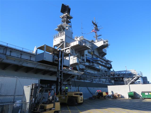 From the outside on the Midway Aircraft Carrier in San Diego  7 of 16 (#2109)