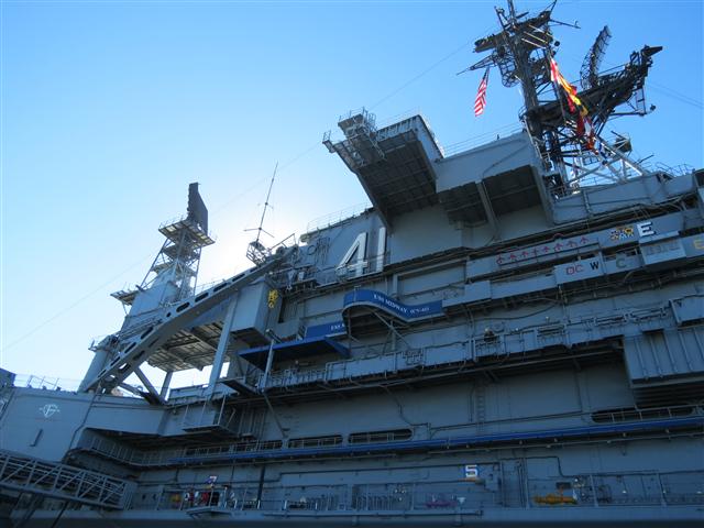 From the outside on the Midway Aircraft Carrier in San Diego 13 of 16 (#2122)
