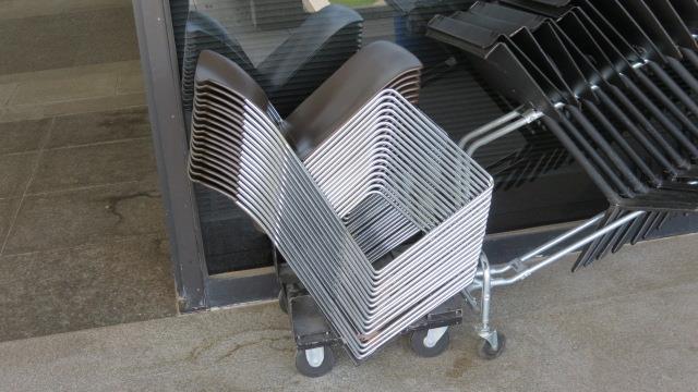 Stacked chairs making an insteresting pattern at President Johnson Library in Austin  1 of 1 (#2358)