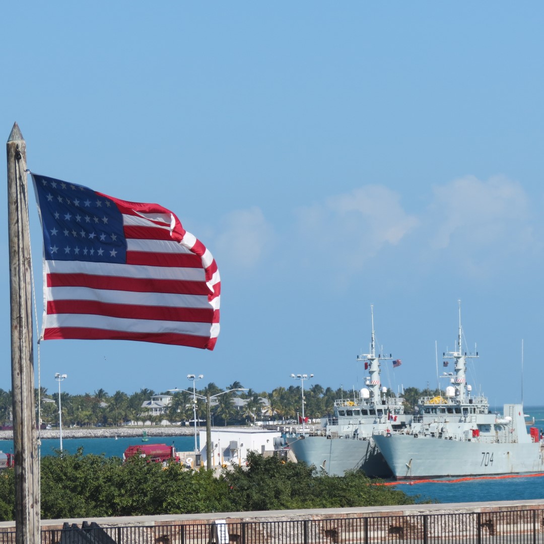 US Navy Ships and Ft Zachary Taylor Flag  2 of  3 (#5274)