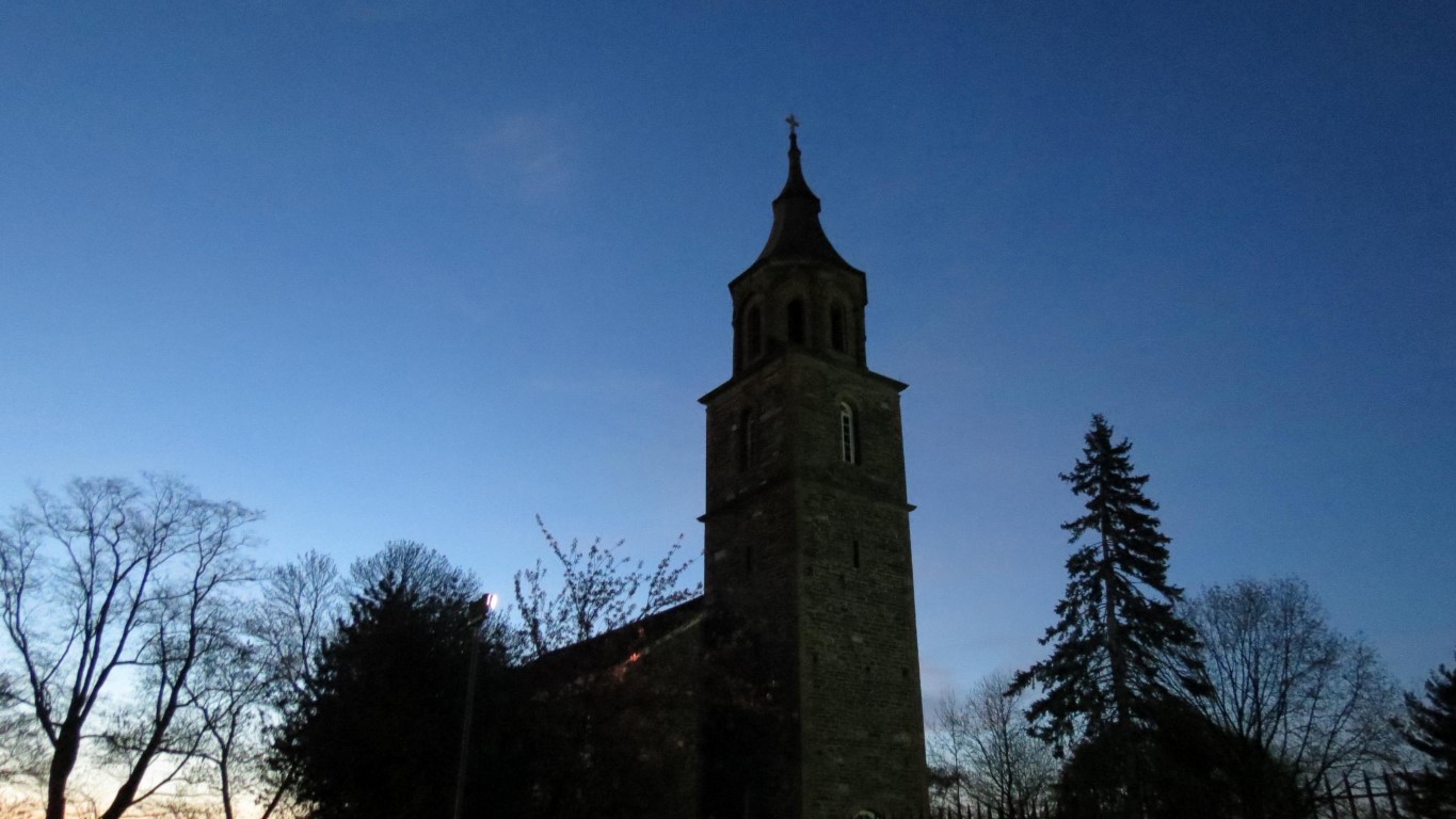 St Pauls Church National Site on Manhattan Island NY just before sunrise  1 of 3 (#6693)