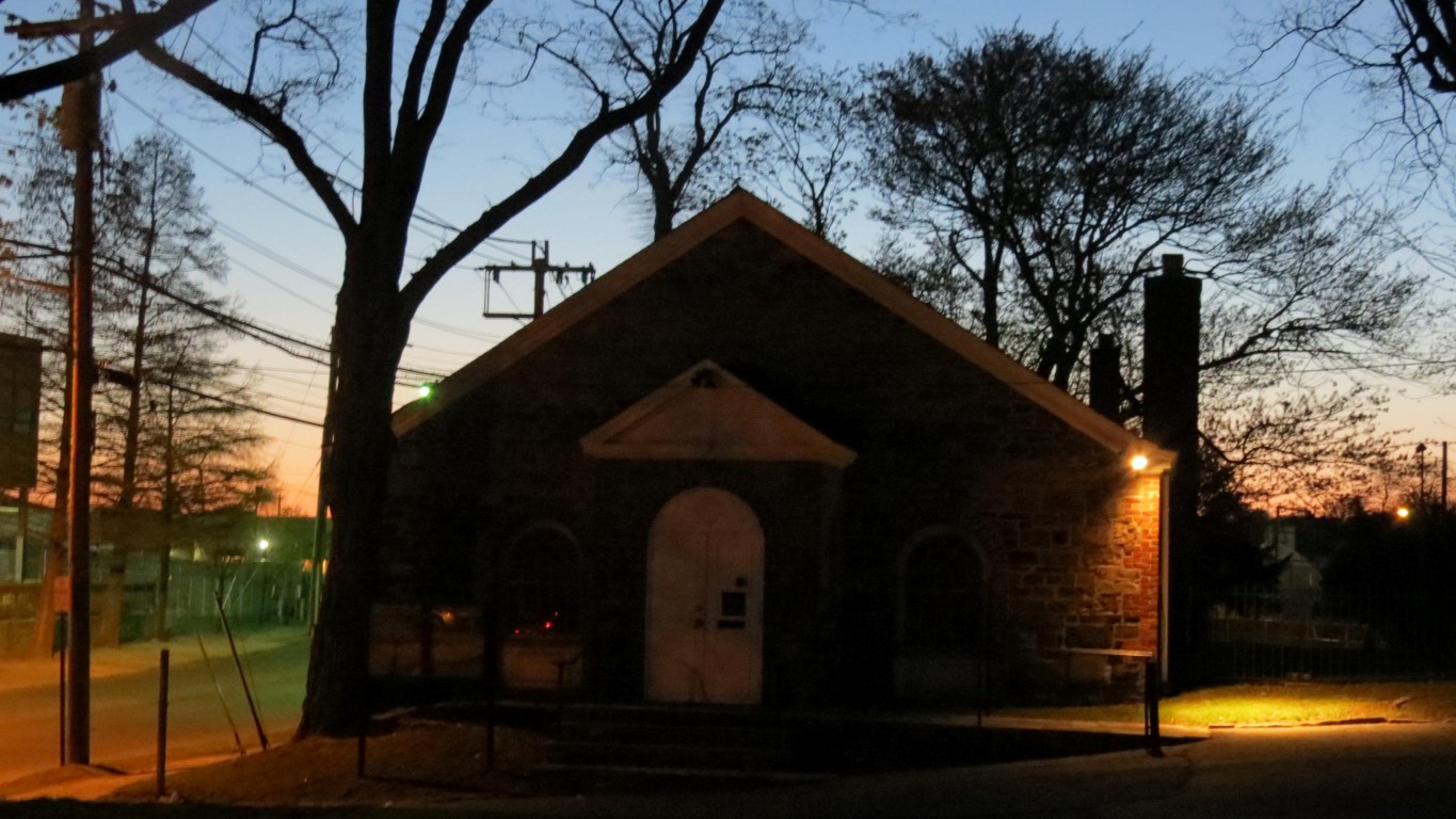 Building adjacent to St Pauls Church National Site on Manhattan Island NY just before sunrise  3 of 3 (#6695)