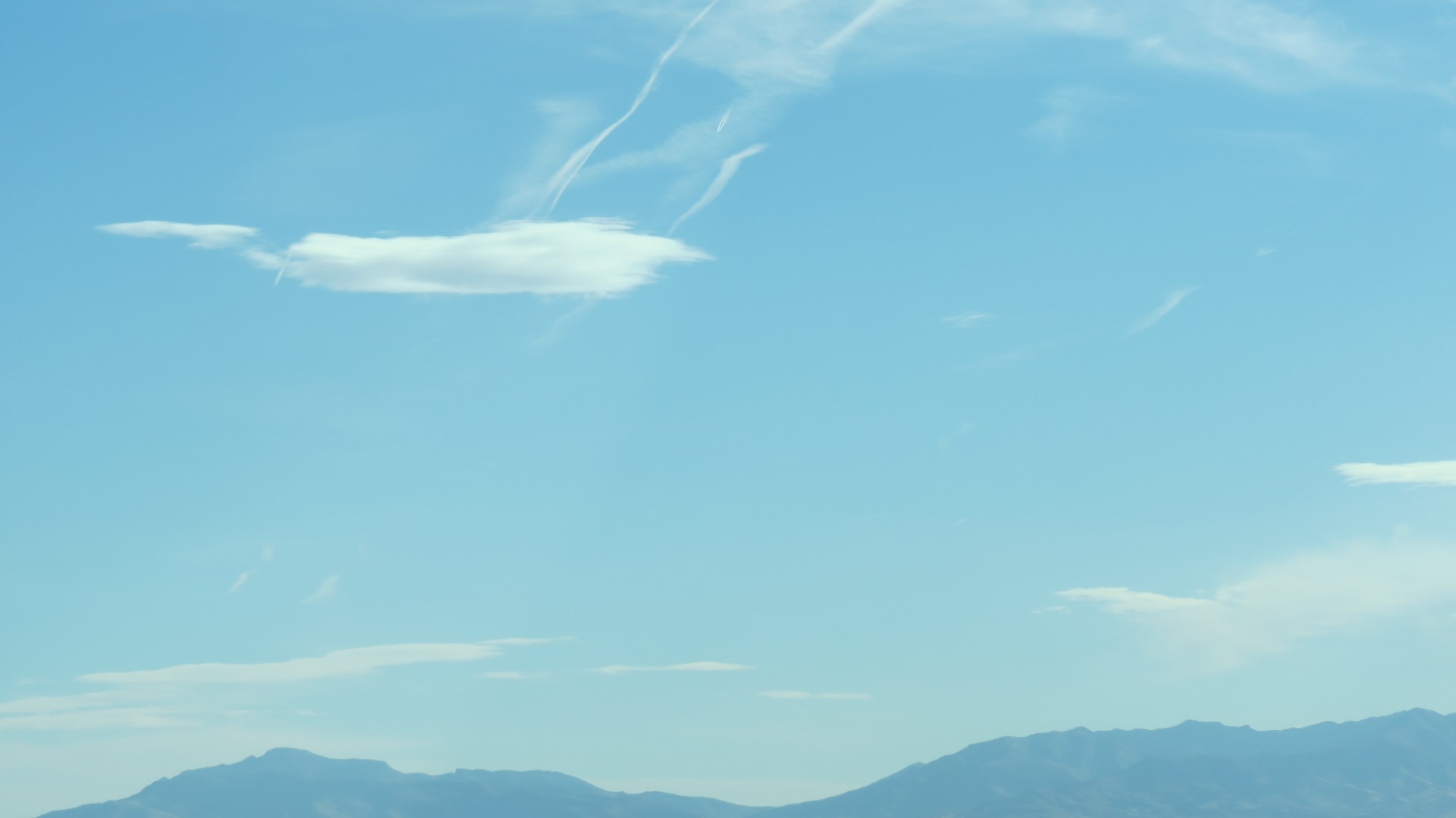 Clouds that look like the Captain Kirk Enterprise along the road between Baker NV and Lynndyl UT  1 of  2 (#0610)