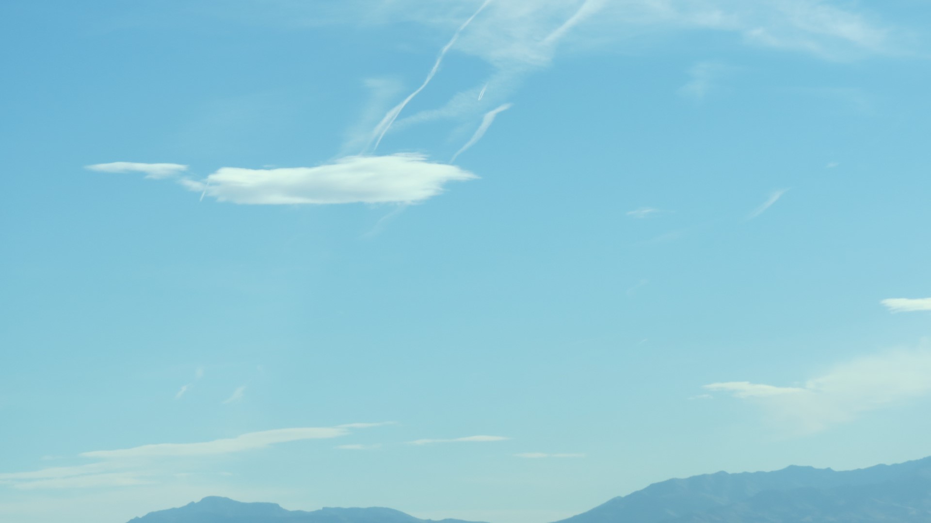 Clouds that look like the Captain Kirk Enterprise along the road between Baker NV and Lynndyl UT  2 of  2 (#0611)