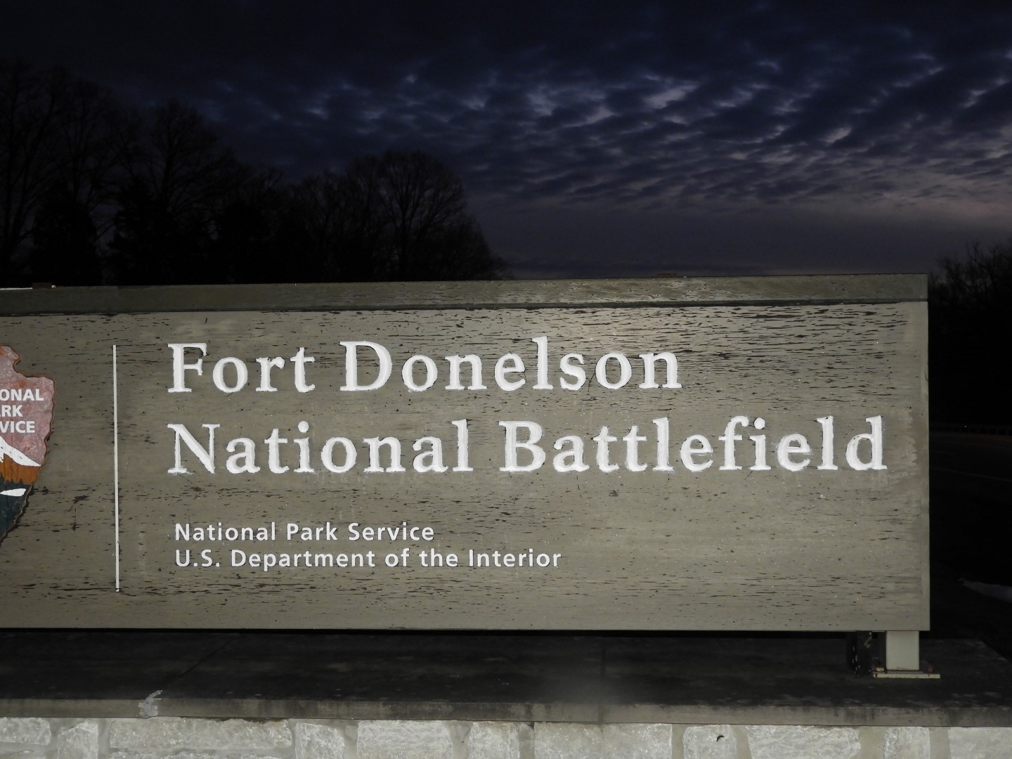 (in March) At closed-before-sunrise Ft. Donelson National Park near Dover TN  2 of  4 (#2480)