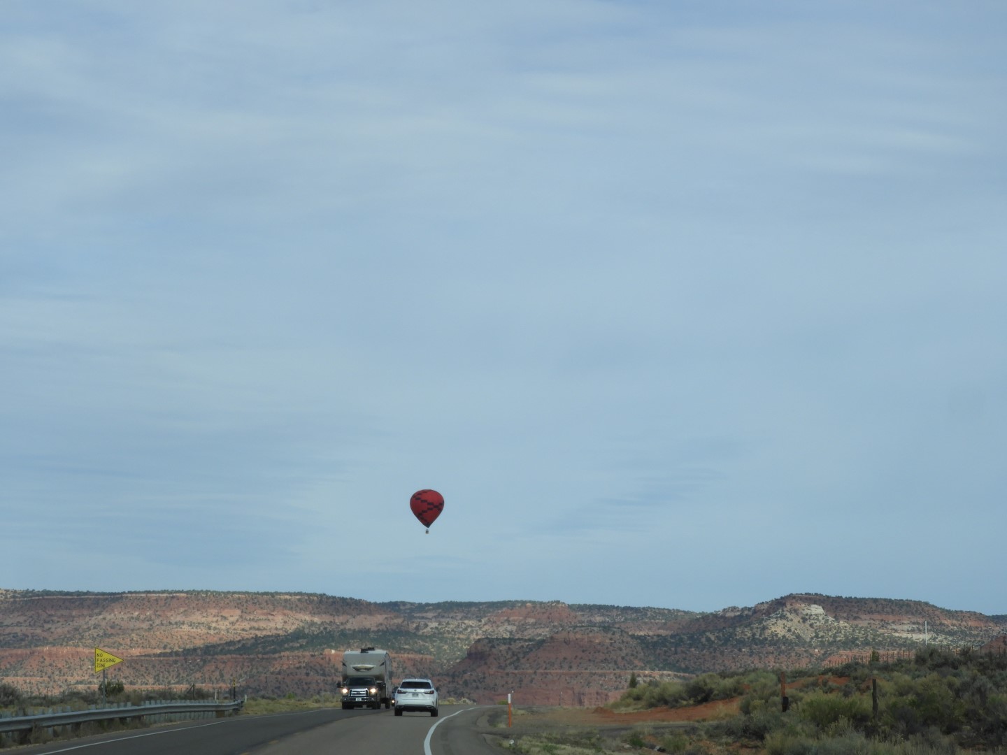 Hot air balloon seen Gap AZ while driving from Flagstaff AZ to Cedar City UT  2 of  3 (#2966)