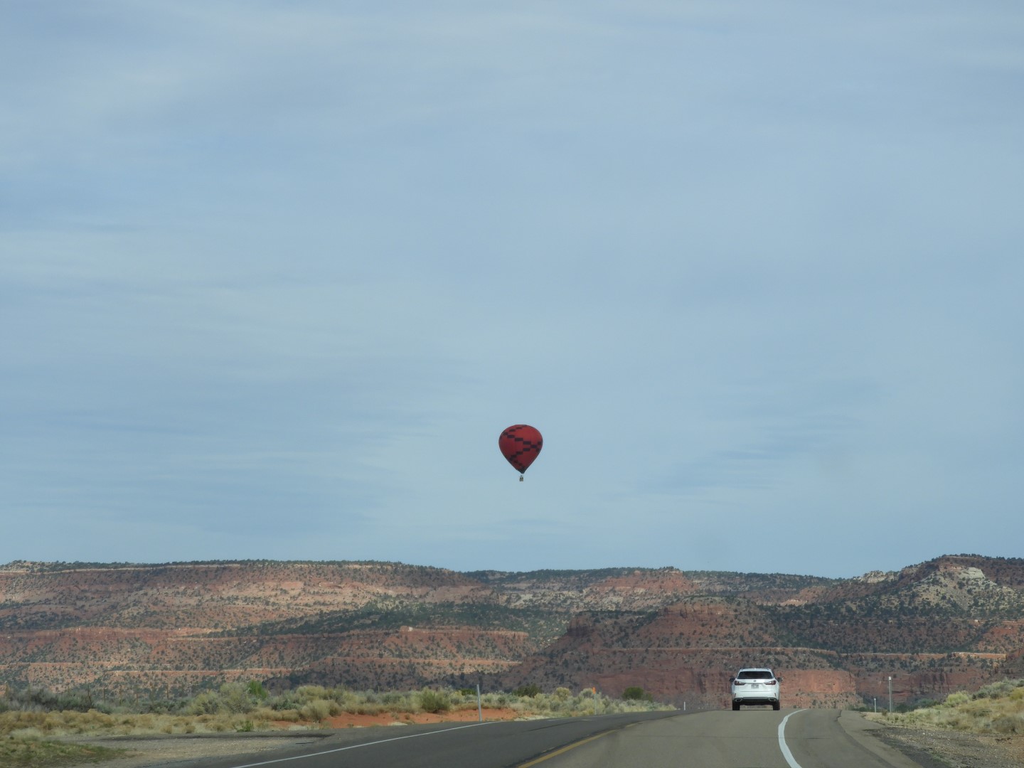 Hot air balloon seen Gap AZ while driving from Flagstaff AZ to Cedar City UT  3 of  3 (#2967)