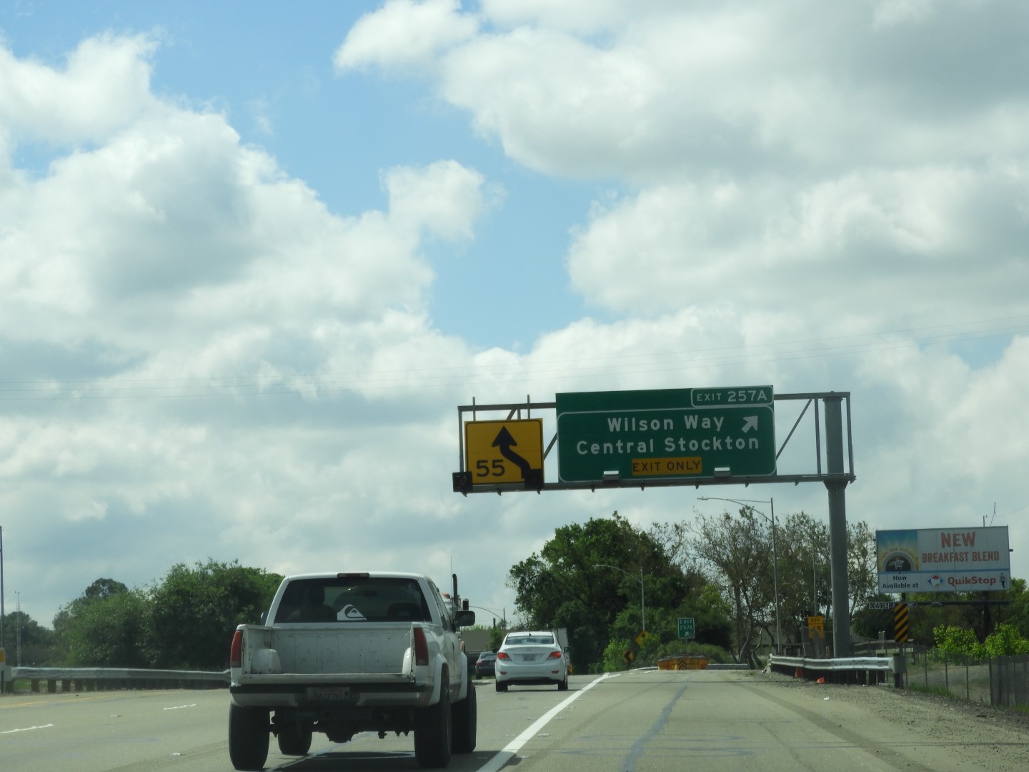 Exit sign for Wilson Way heading into Stockton  1 of  1 (#3194)