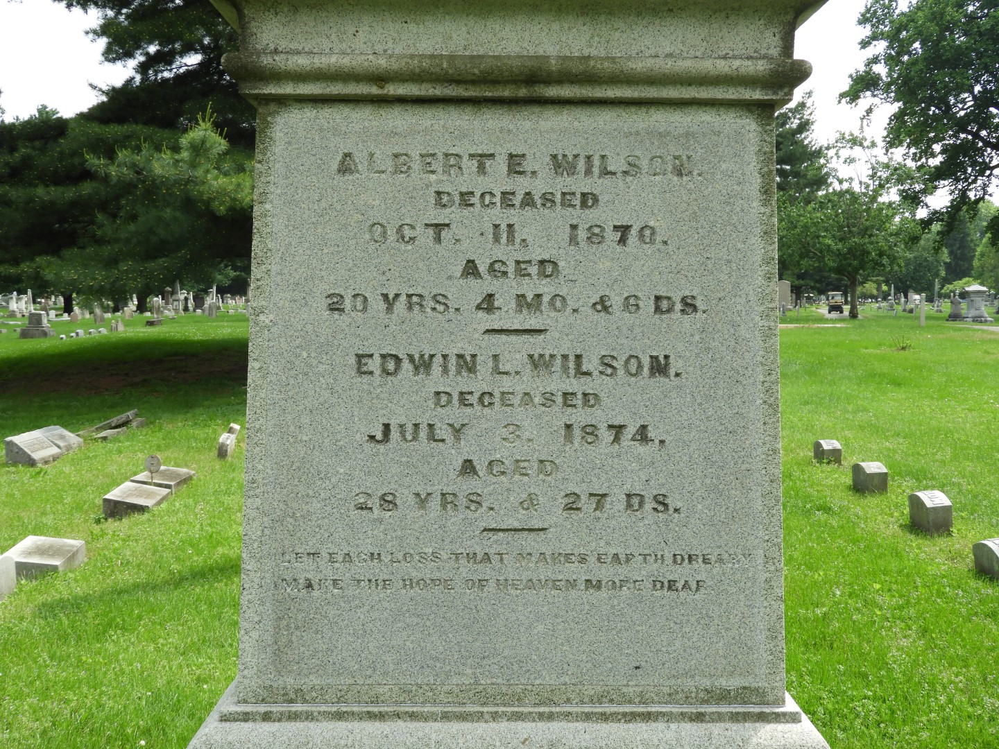 Woodland Cemetery in Xenia OH -- Wilsons in Section G  8 of 11 (#5050)
