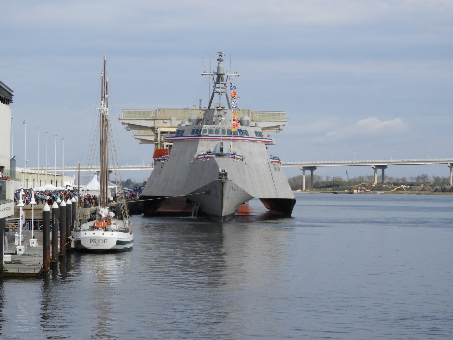 USS Charleston christened today 1 of  3 (#6604)