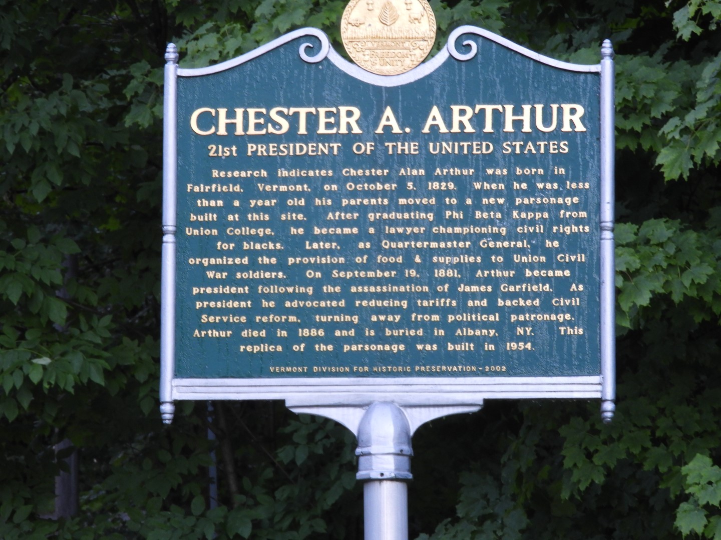 President Arthur's Home VT 2 of  4 (#8843)