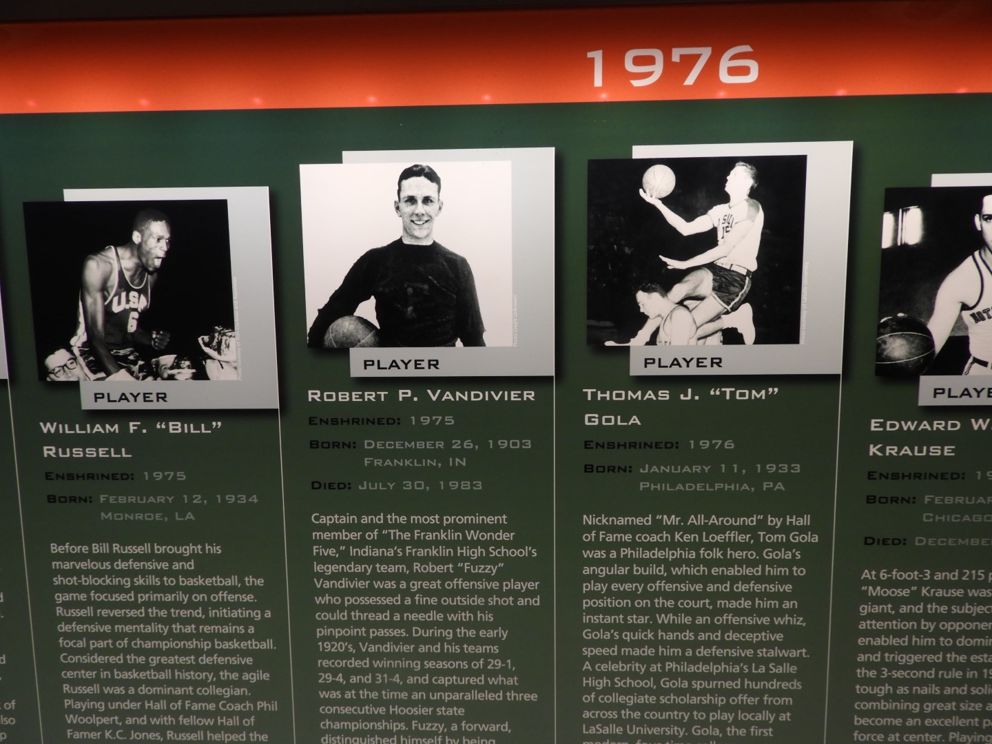 Basketball Hall of Fame MA 24 of 39 (#9100)