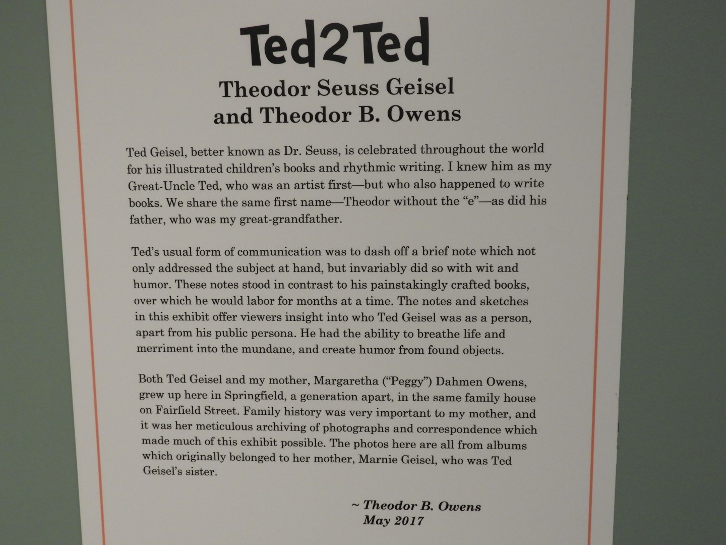 About Ted himself at Dr. Seuss Museum in Springfield MA 95 of 111 (#9182)