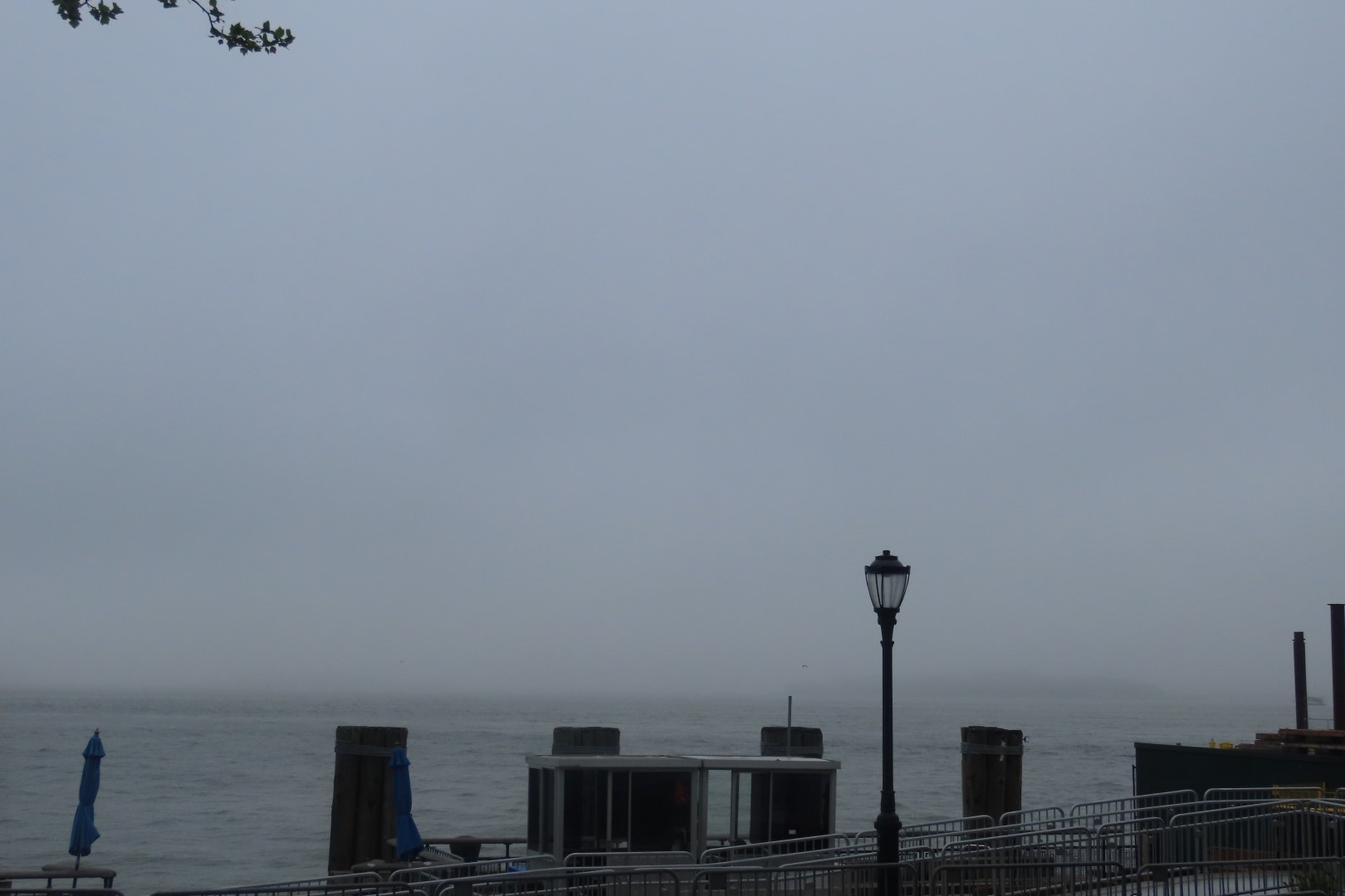 Statue of Liberty and Governors Island (cover by fog)  1 of  9 (#7846) onmouseover=