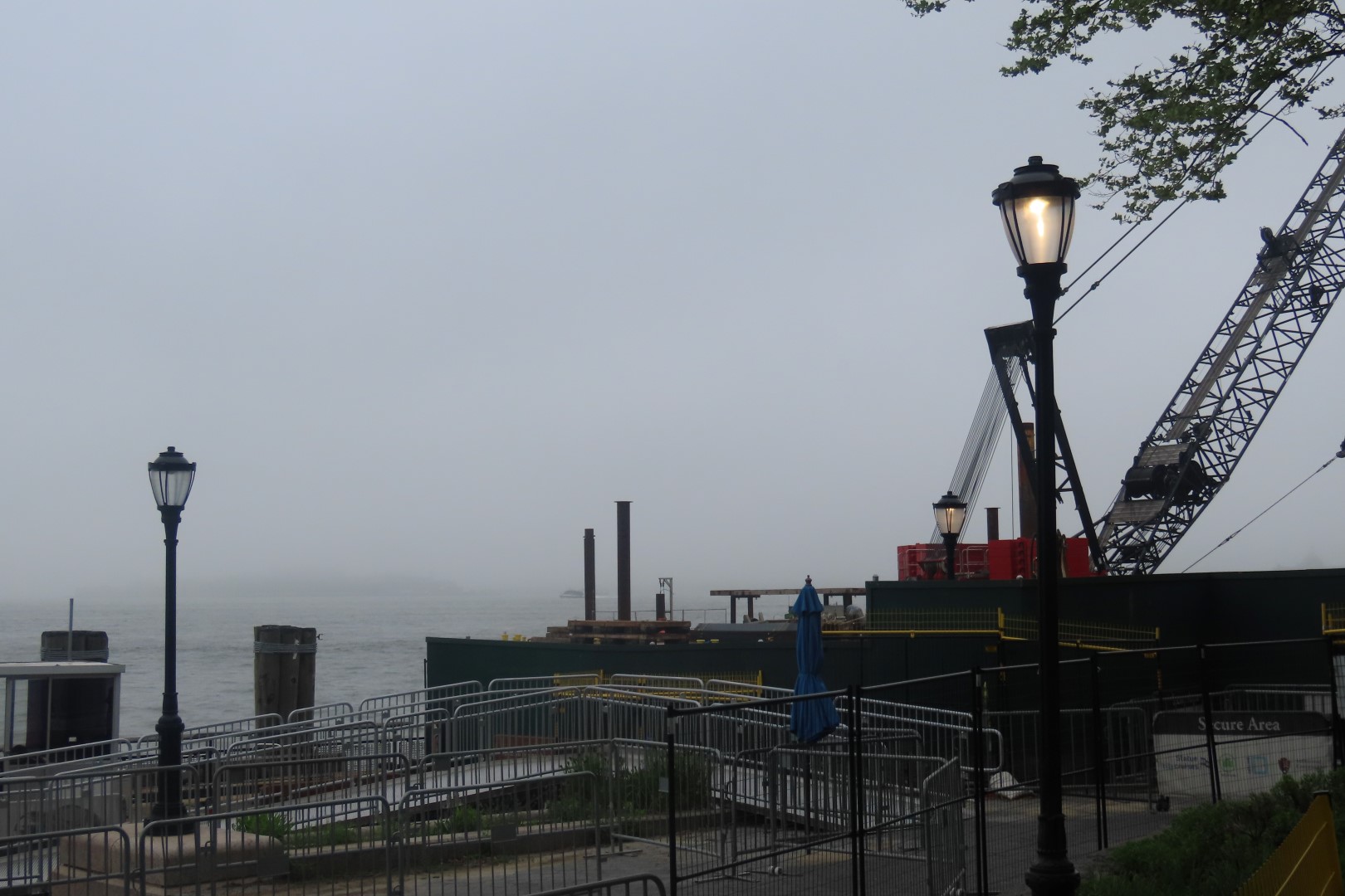 Statue of Liberty and Governors Island (cover by fog)  2 of  9 (#7847) onmouseover=