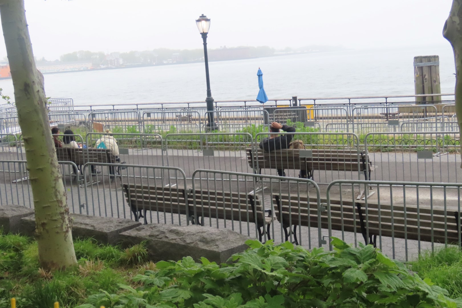 Statue of Liberty and Governors Island (cover by fog)  3 of  9 (#7848) onmouseover=