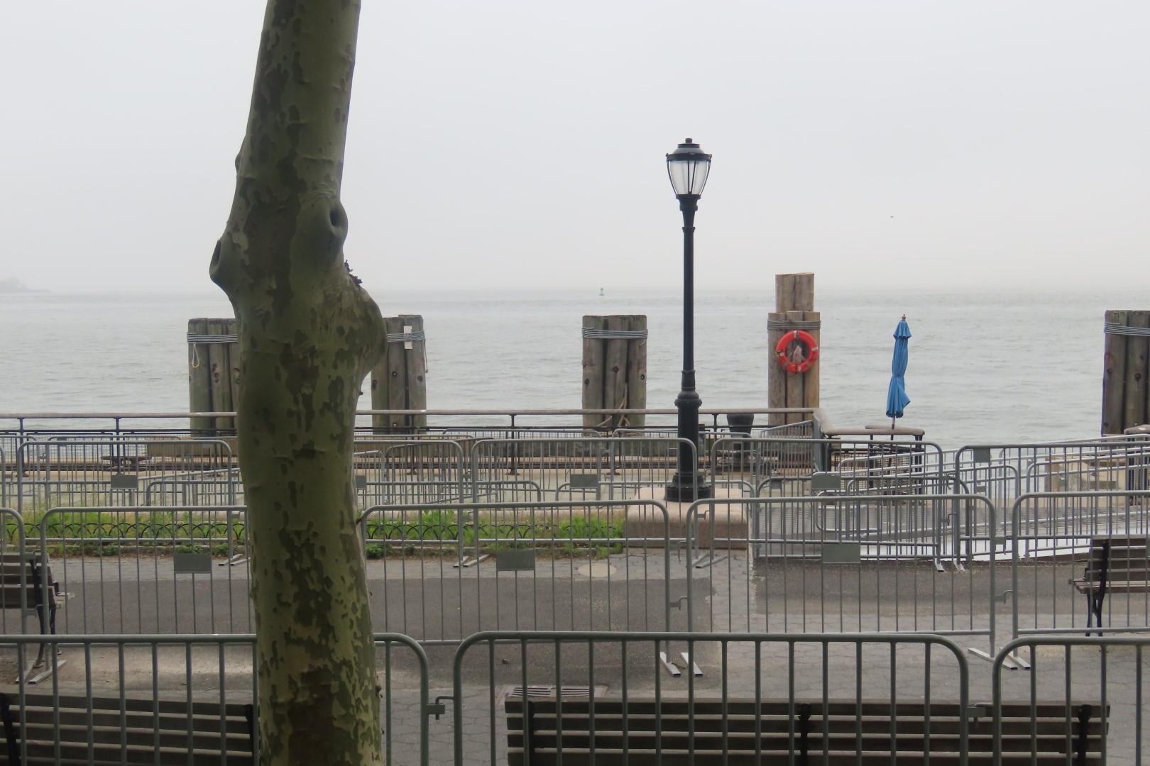 Statue of Liberty and Governors Island (cover by fog)  4 of  9 (#7849) onmouseover=